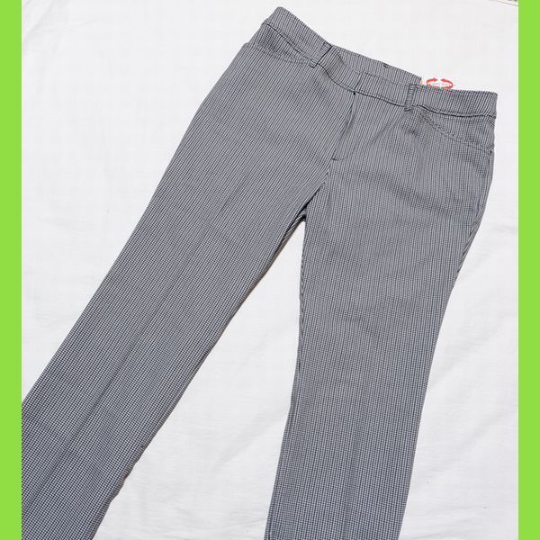 5L 股下68 ウルトラストレッチ センタープレス 美脚ラク伸びパンツ グレー千鳥 大きいサイズ拍卖