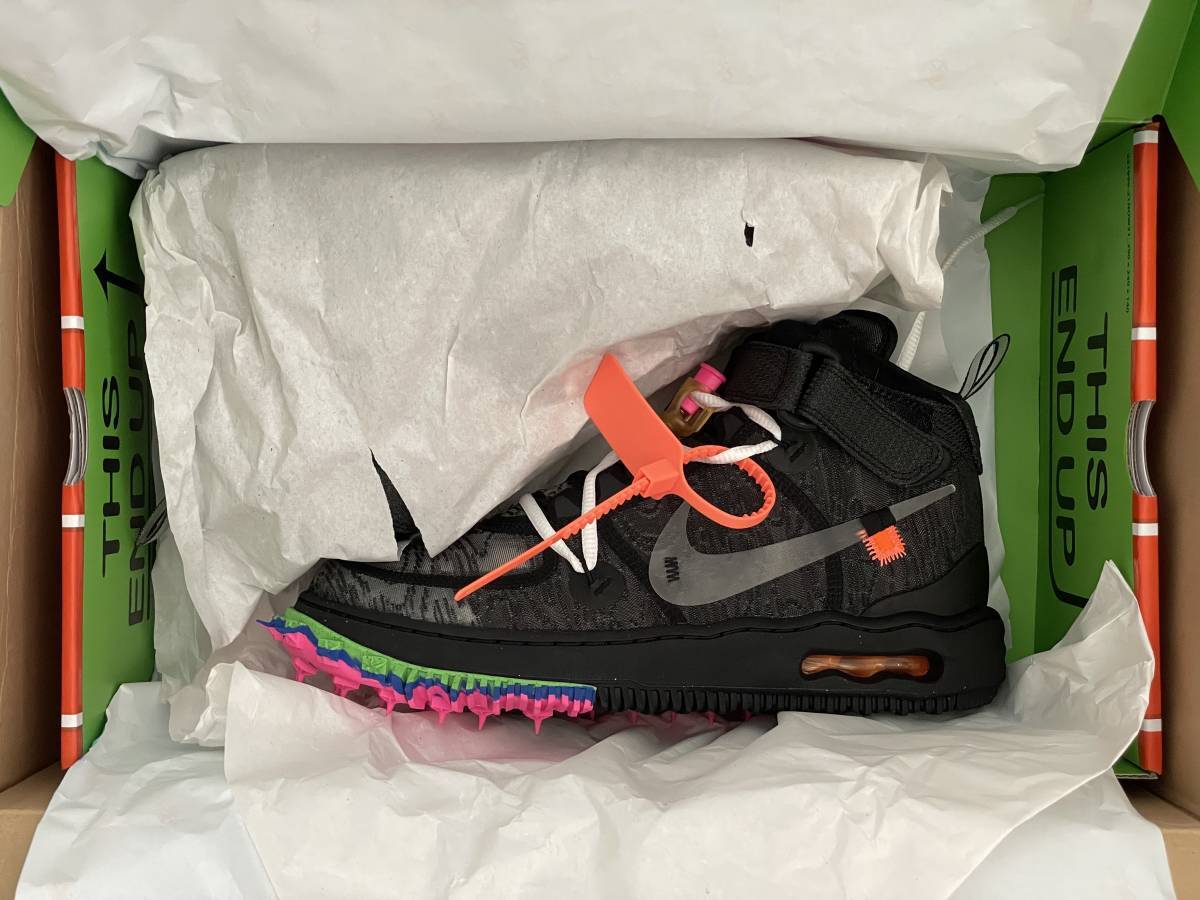 【27cm】 NIKE OFF-WHITE AIR FORCE 1 MID SP エア フォース1 オフホワイト SNKRS購入 BLACK拍卖