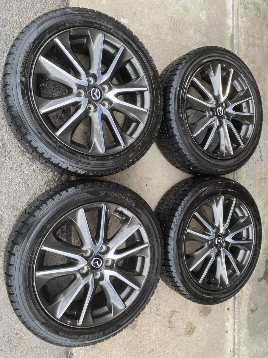 ◆AS920-1◆マツダ純正◆CX-3◆18×7J+50◆5H114.3◆9965277080◆ヨコハマ◆IceGUARD◆IG50PLUS◆215/50R18◆4本セット◆中古品◆拍卖
