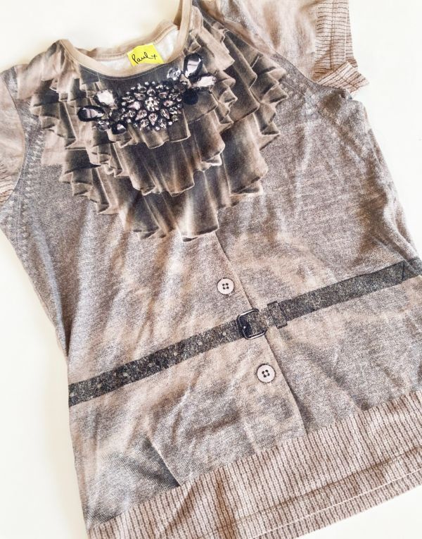 美品【ポールスミス】ブラウン系☆転写☆だまし絵カットソー☆拍卖