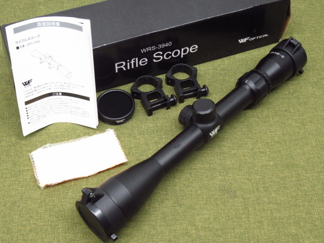 WF Optical WRS-3940 Rifle Scope ライフルスコープ 3-9x40mm 3-9倍ズーム マウントリング付属 管理7H0919E-A1拍卖