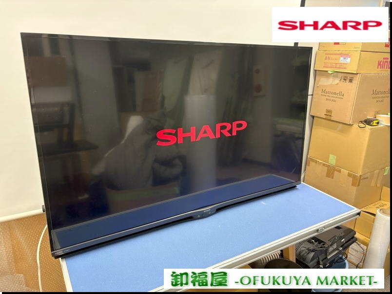 【引き取り限定】28930■SHARP AQUOS 4T-C50AJ1  壁掛け50型 壁掛け金具付き 液晶TV  リモコンなし 2018製■展示品拍卖