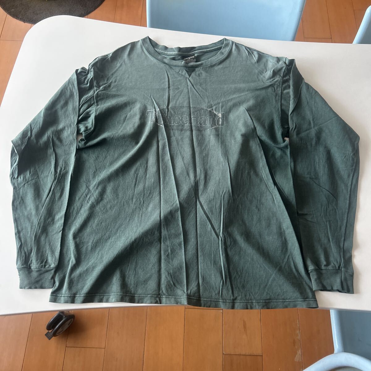 90S USA製 Timberland 長袖Tシャツ サイズM グリーン 鬼フェード拍卖