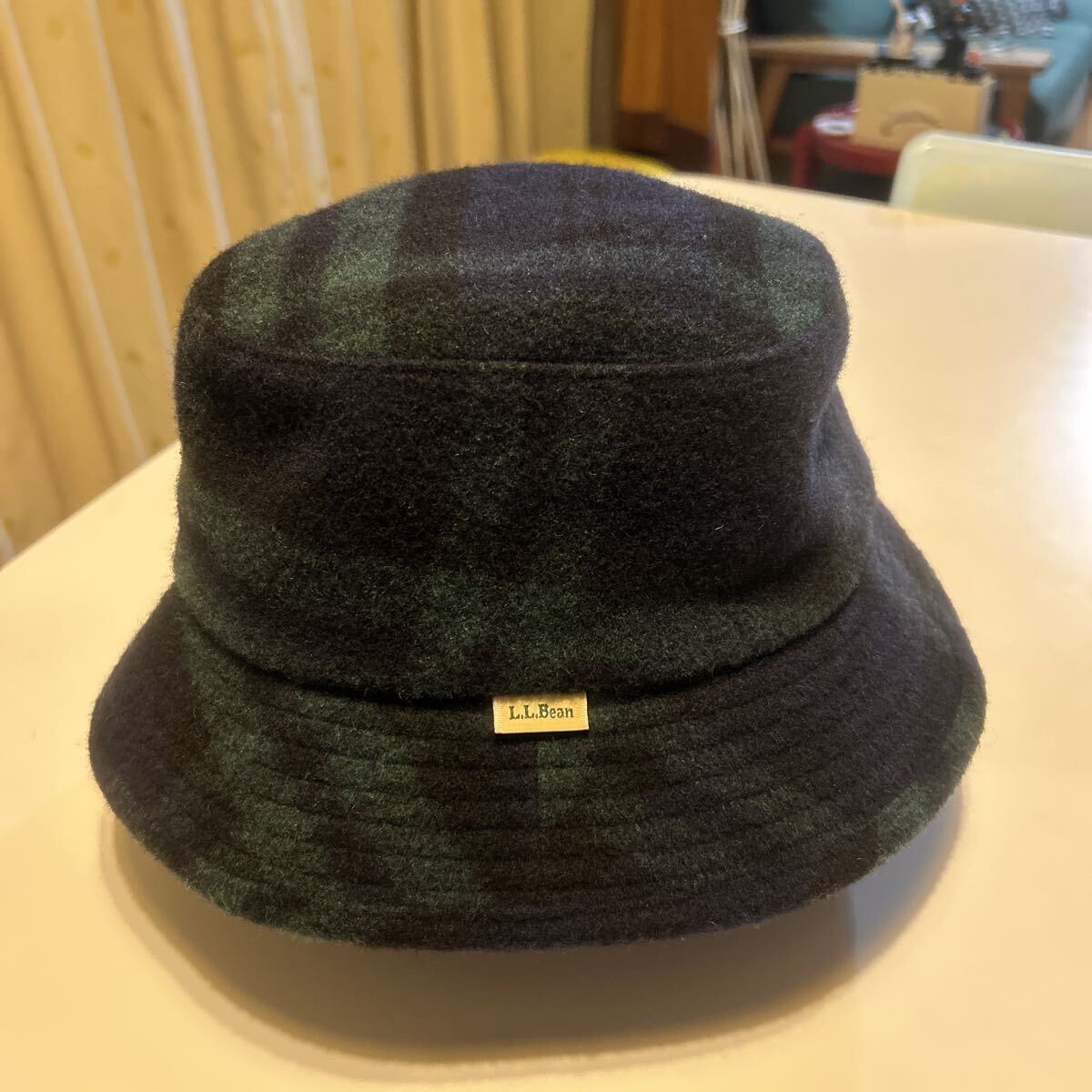 80-90S L.L.Bean バケットハット ブラック×グリーン 美品 日本製 サイズ57.5センチ拍卖