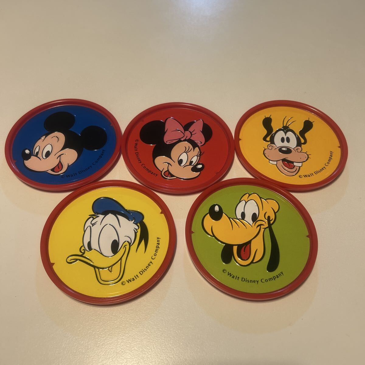 Disney ミッキーマウス他 日本製 プラスチックコースター 5枚セット拍卖