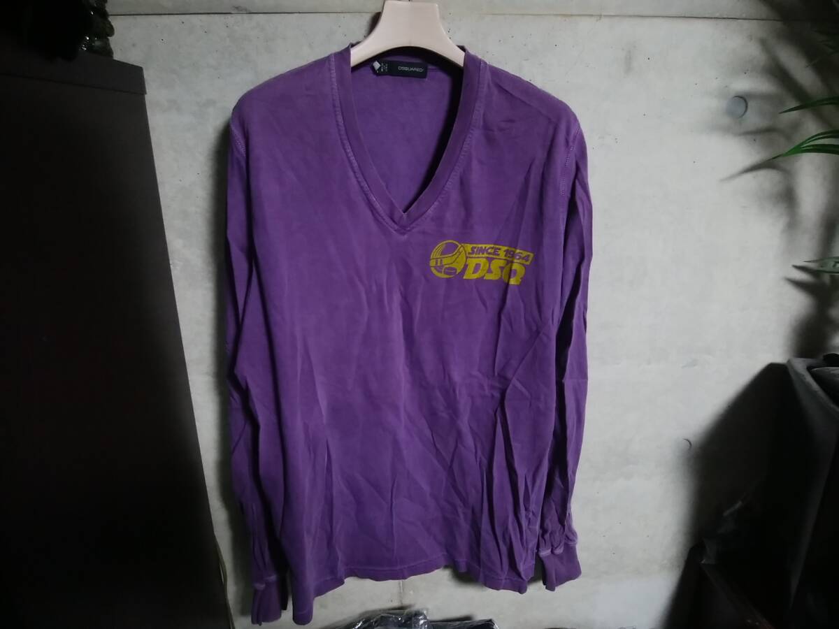 【DSQUARED2 ディースクエアード】長袖TシャツL イタリア製 高級 人気アイテム拍卖