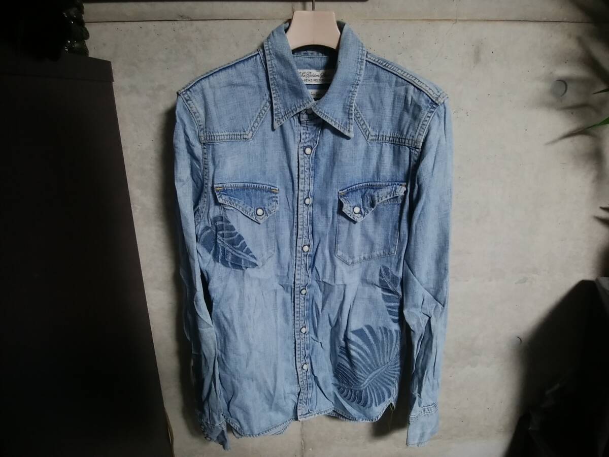 【REMI RELIEF レミレリーフ】ウエスタンデニムシャツM 日本製 刺繍デザイン入り 限定 名作 人気アイテム 長袖拍卖