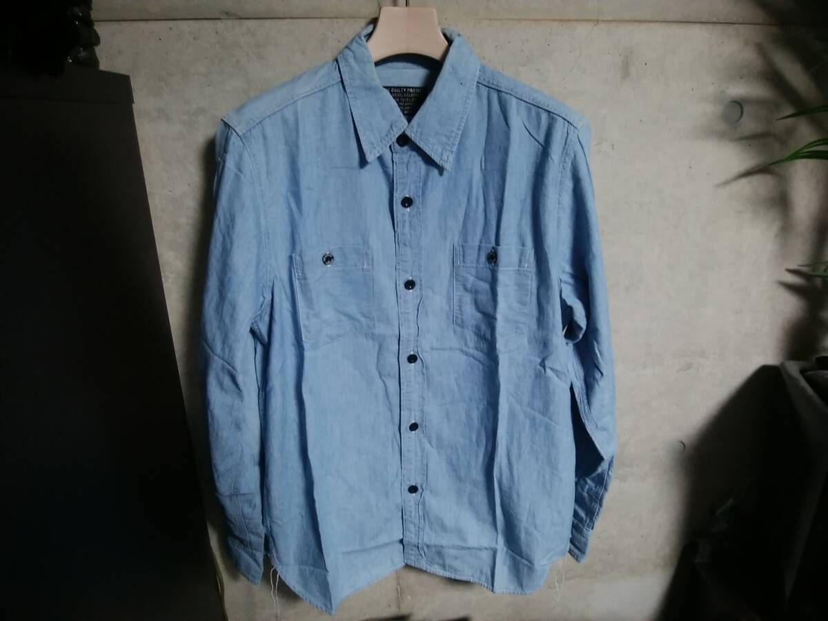 【WACKO MARIA ワコマリア】シャンブレーワークシャツM 日本製 人気アイテム デニム 長袖シャツ拍卖