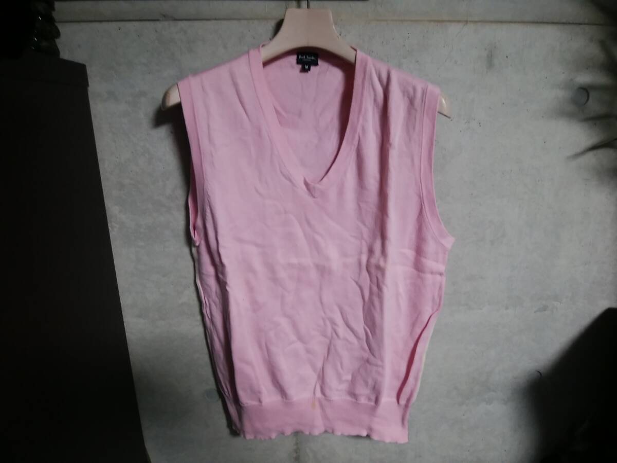 【Paul Smith ポールスミス】ニットベストM レイヤードスタイルに最適な一着 サイドラインカラーデザイン入り 限定 人気アイテム拍卖