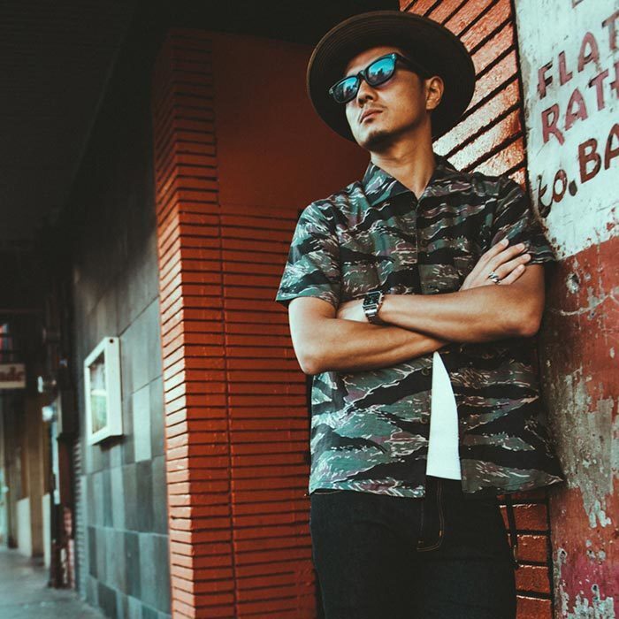 【CRIMIE クライミー 】半袖ミリタリーワークシャツL タイガーカモデザイン 名作 人気アイテム 大人の男が似合うルード系ブランド拍卖