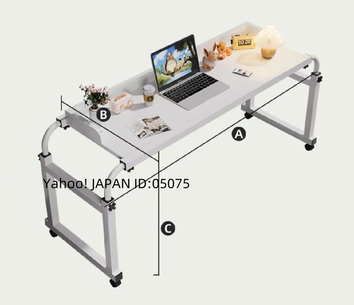 拡張可能なローリング オーバーベッド テーブル 介護用テーブル ベッドテーブル 介護 キャスター付き 車輪付き 高さおよび長さ調節可能拍卖