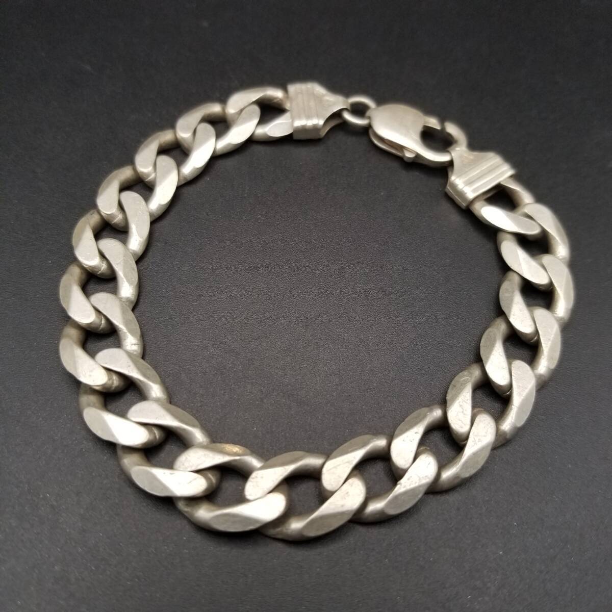 英国 ヴィンテージ ゴツめ 幅広 喜平チェーン 925 シルバー ブレスレット 銀 Sheffield Convention マーク 重厚感 Y23-U⑥拍卖