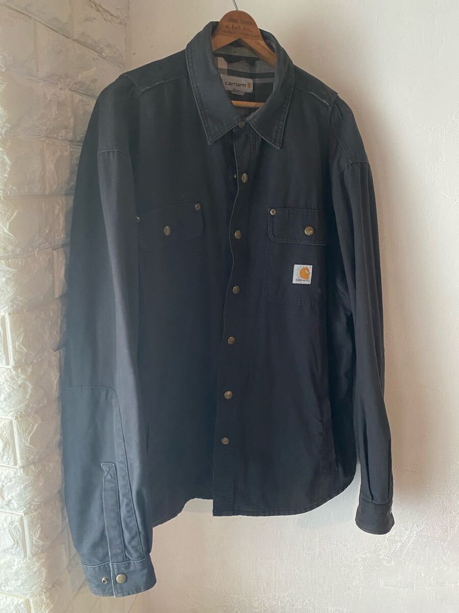 名作 カーハート ダック カバーオール シャツ ブラック 検)ヴィンテージ USA us army リーバイスold 70s 60s y2k 大戦拍卖