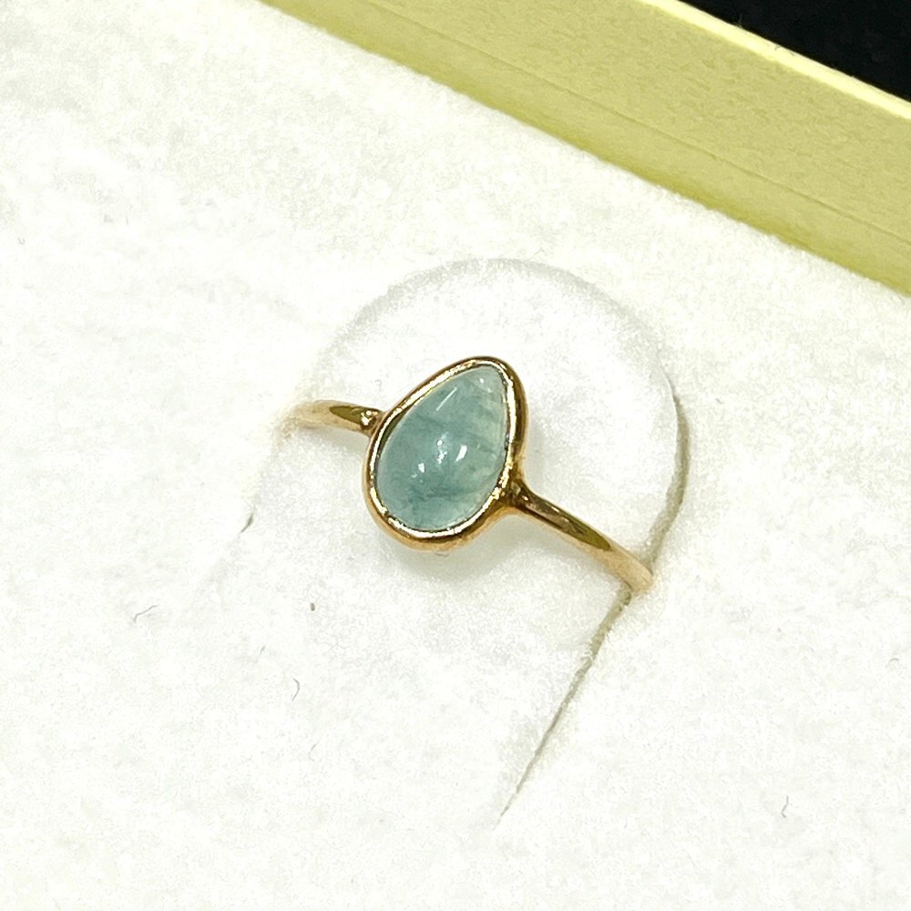 A) Phool アパタイト 石一粒 925 刻印 シルバー リング/指輪 約8.5号 重量約0.9g 外箱付属 中古 USED アクセサリー拍卖