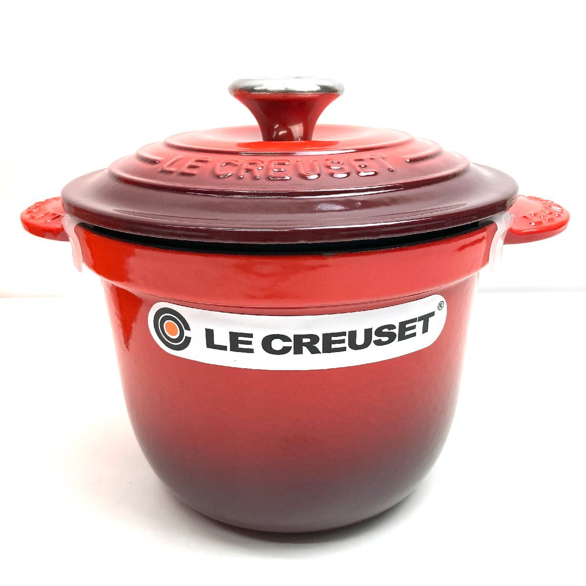 e) LE CREUSET ル・クルーゼ ココット・エブリィ 18 チェリーレッド/ステンレスツマミ 鋳鉄ホーロー 鍋 ※ 新品 NEW カタログギフト交換品拍卖