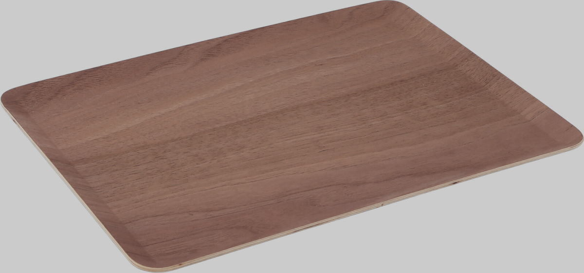 すべりにくい突板トレー Sサイズ-カラーブラウン67015-トレイサイズ・幅270×奥行200×高さ9mm拍卖