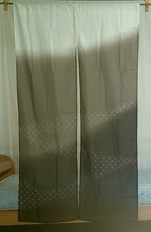 綿100%和風綿のれん幅85×丈150cmかすみ(霞) 色ブラウン79842-yuni拍卖