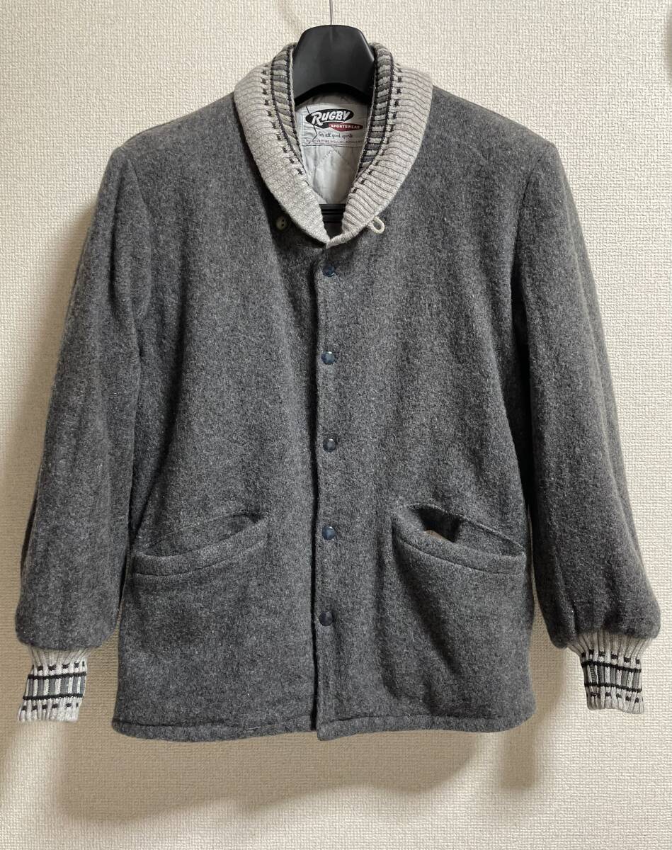 50s RUGBY 多色リブ ファラオジャケット コート ブルゾン / ビンテージ pharaoh coat jacket vintage penney's ペニーズ拍卖