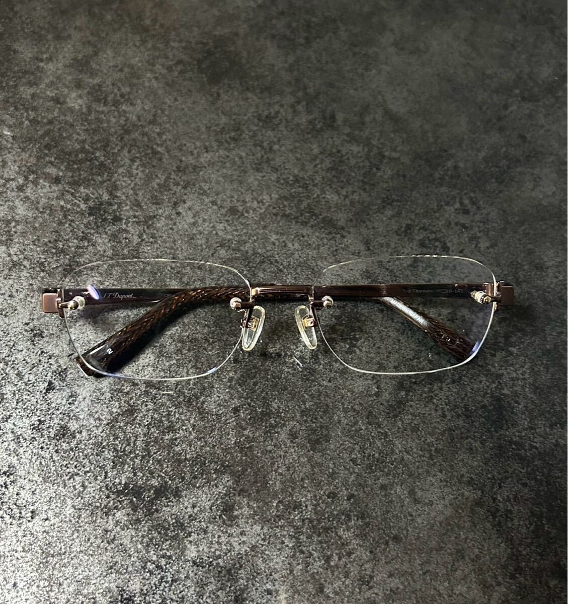 ST.DUPONT/デュポン/リムレスメガネ/DP-3348/度入り/ブラウン拍卖