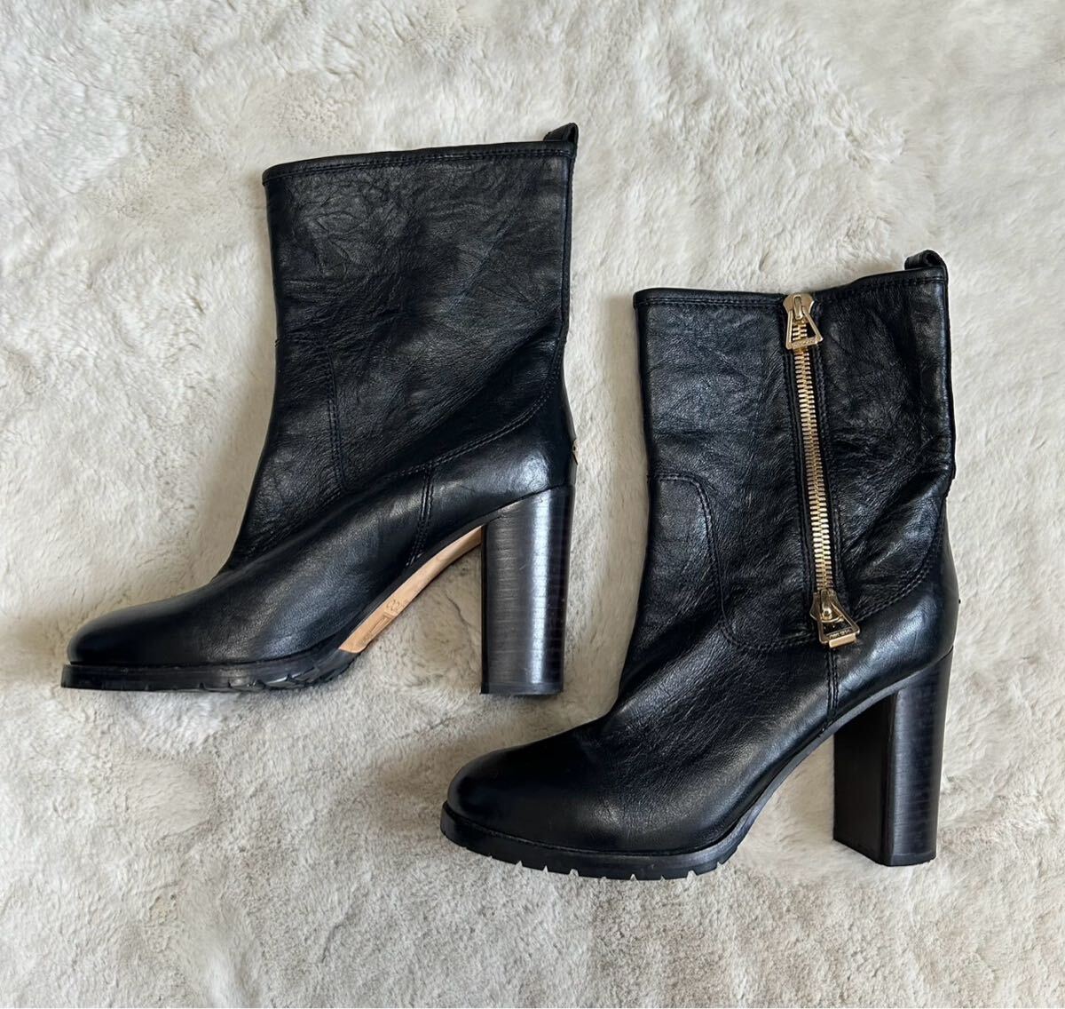JIMMY CHOO/ジミーチュウ/ショートブーツ/size39/黒/サイドジップ拍卖