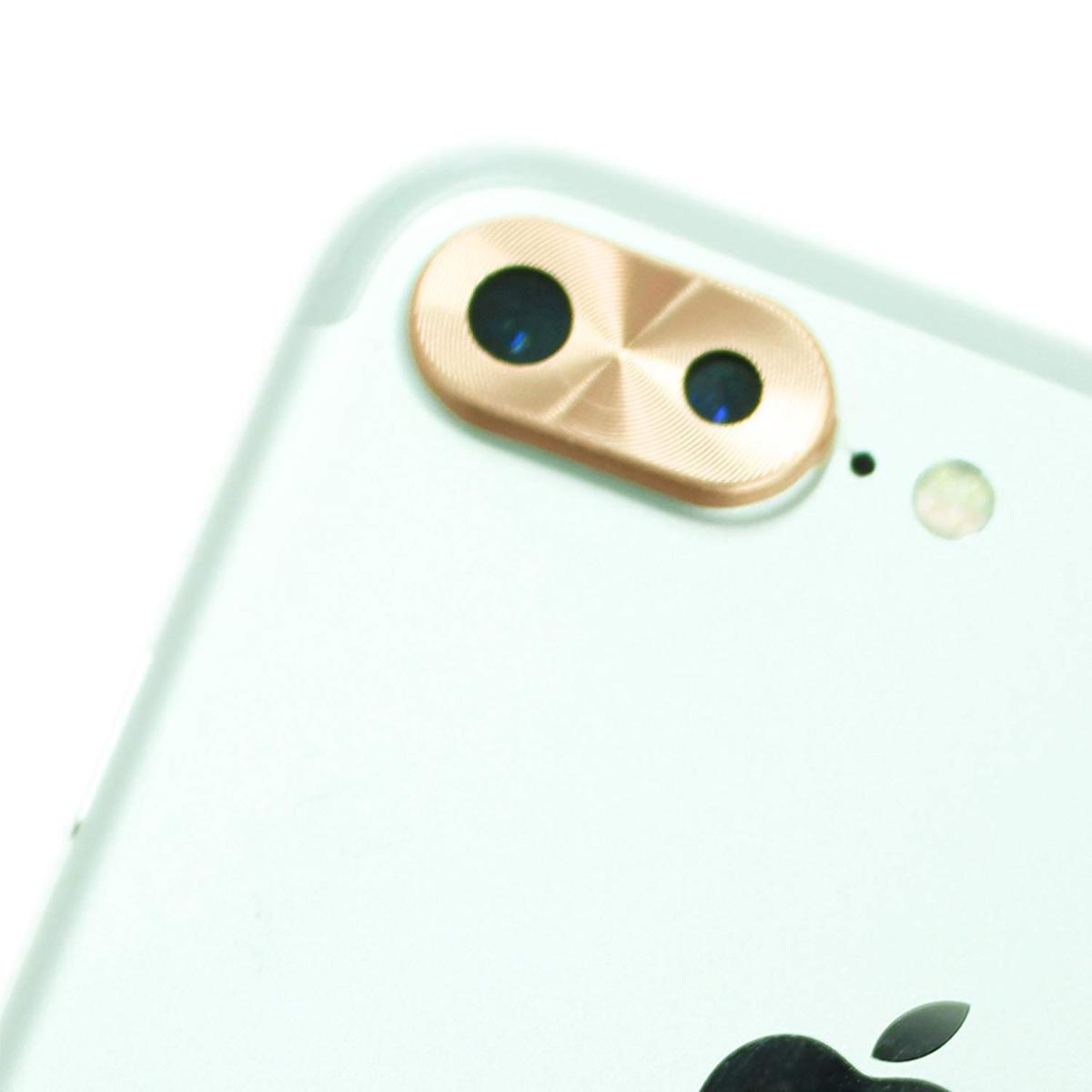 即決・送料込) iPhone 8 Plus/iPhone 7 Plus 対応 背面カメラレンズ保護カバー ゴールド アルミ素材 レンズガード プロテクター拍卖