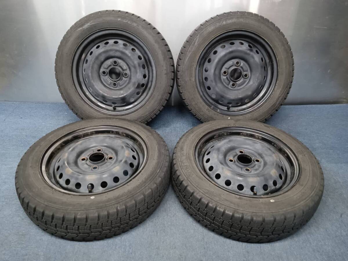 ★8分山★20年製★ ダンロップWINTER MAXX WM02 155/65R14 スチールホイール 14×4.5J 4H-100 4本セット スタッドレス 軽自動車等 C441拍卖