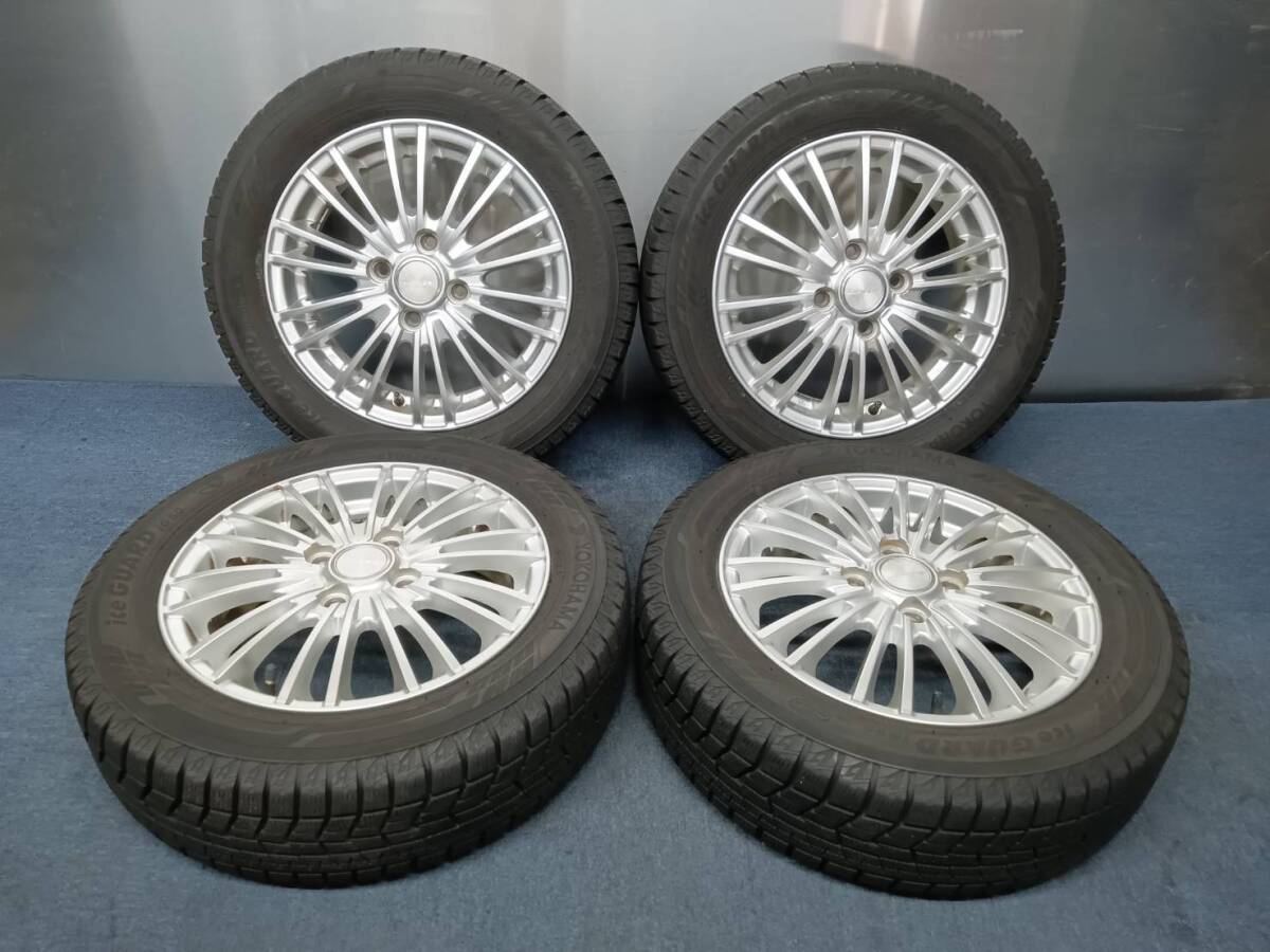 ★8分山★22年製★ ヨコハマiceGUARD iG60 165/65R14 社外ホイール 14×4.5J +45 4H-100 4本セット スタッドレス C464拍卖