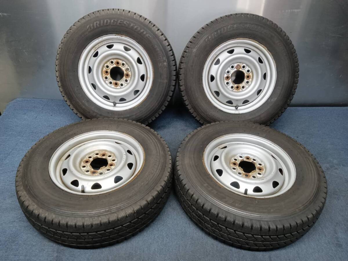 ★8分山★20年製★ ブリヂストンBLIZZAK VL1 165R13 6PR LT マルチスチール 13×5J 4H-100/110/114.3 4本セット スタッドレス C504拍卖