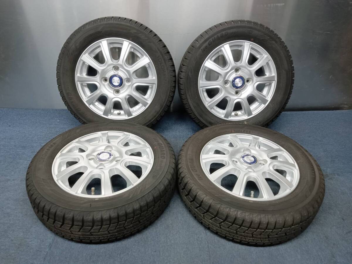 ★8-9分山★22年製★ ヨコハマiceGUARD iG60 155/65R13 社外ホイール 13×4J +42 4H-100 4本セット スタッドレス 軽自動車等 C514拍卖