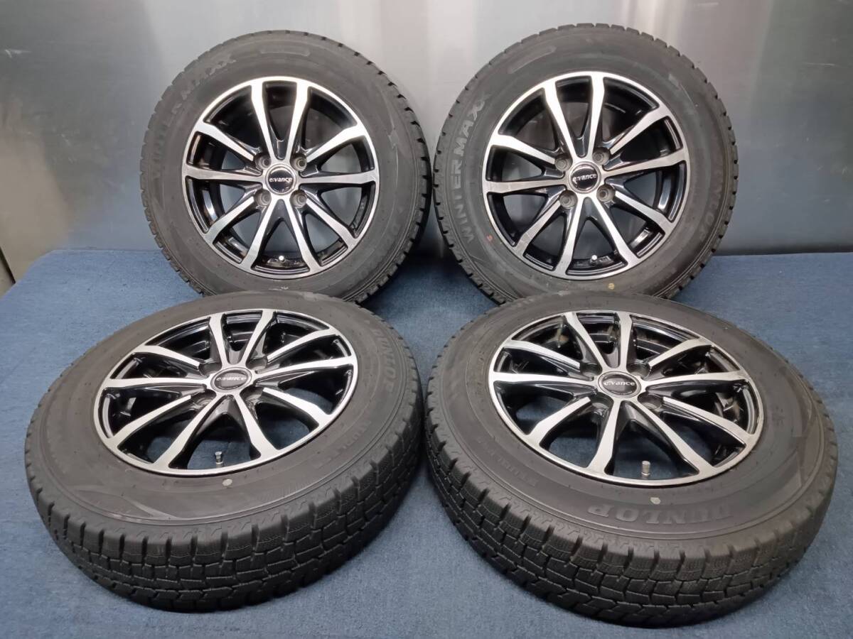 ★8-8.5分山★20.21年製★ ダンロップWINTER MAXX WM02 165/70R14 社外ホイール 14×5.5J +43 4H-100 4本セット スタッドレス C567拍卖