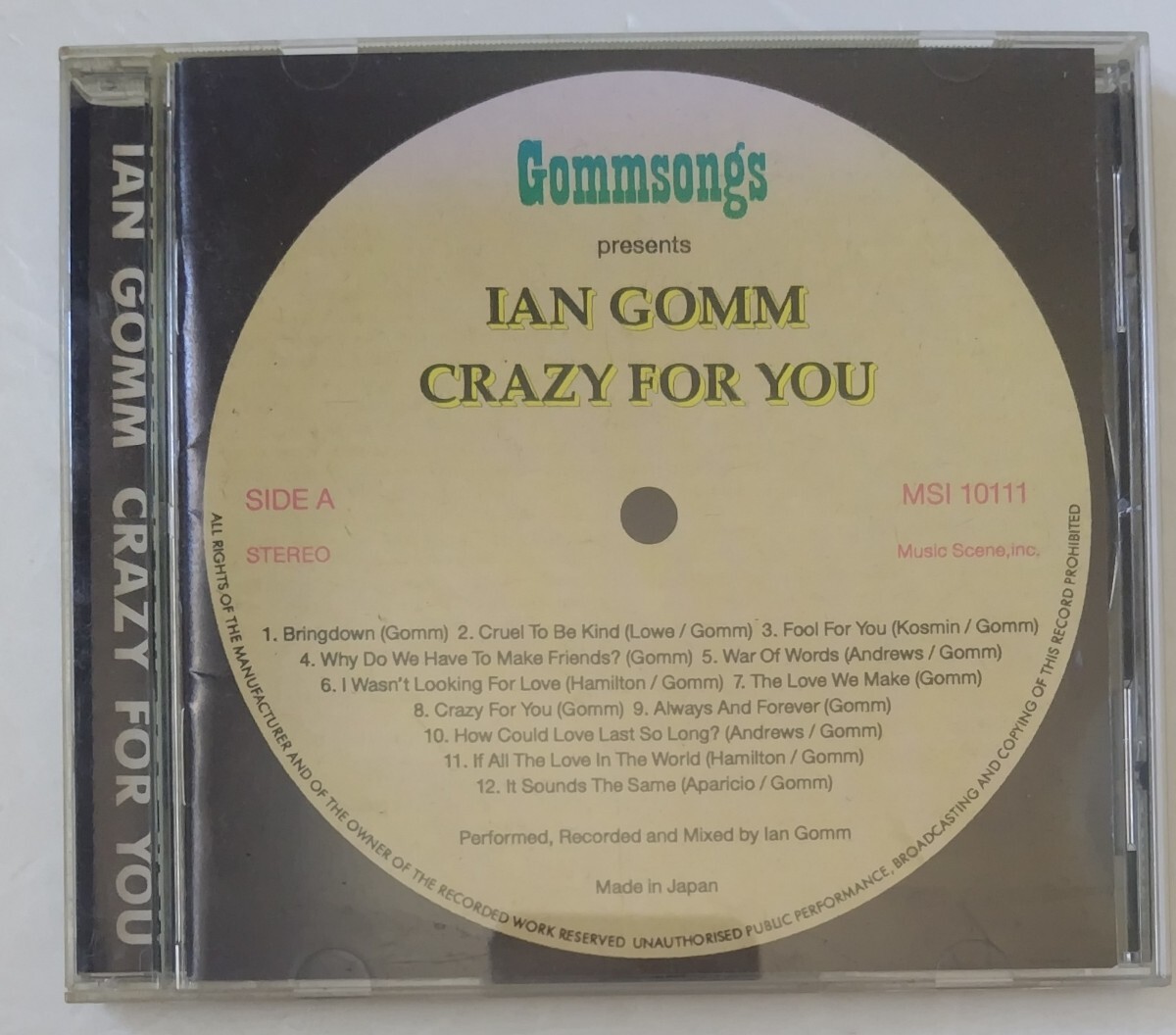 Ian Gomm Crazy For You/MSI MSI 10111/1997年国内盤拍卖
