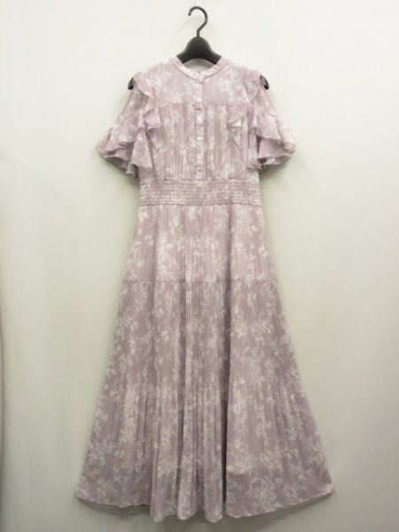 アプワイザーリッシェ★定価¥24200(税込)レーシープリントプリーツワンピース◆サイズ2◆拍卖