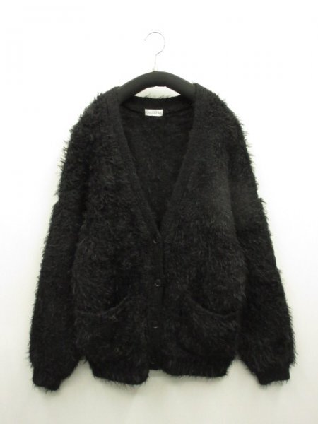 ジプソフィアgypsohila ★アンゴラ混 Vネックフェザーニット 起毛シャギーカーディガン◆サイズF拍卖