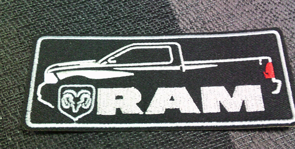 《黒灰RM羊車》車魂◆激渋ダッジ・ラム  RAM アメリカ アメ車 羊ロゴ 刺繍ワッペン◆自動車 ピックアップトラック モータースポーツ拍卖