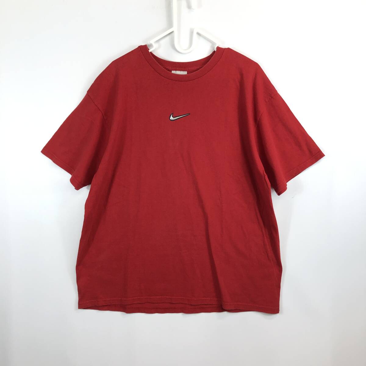 00s NIKE ナイキ センタースウォッシュ 半袖Tシャツ レッド Mサイズ 990642拍卖