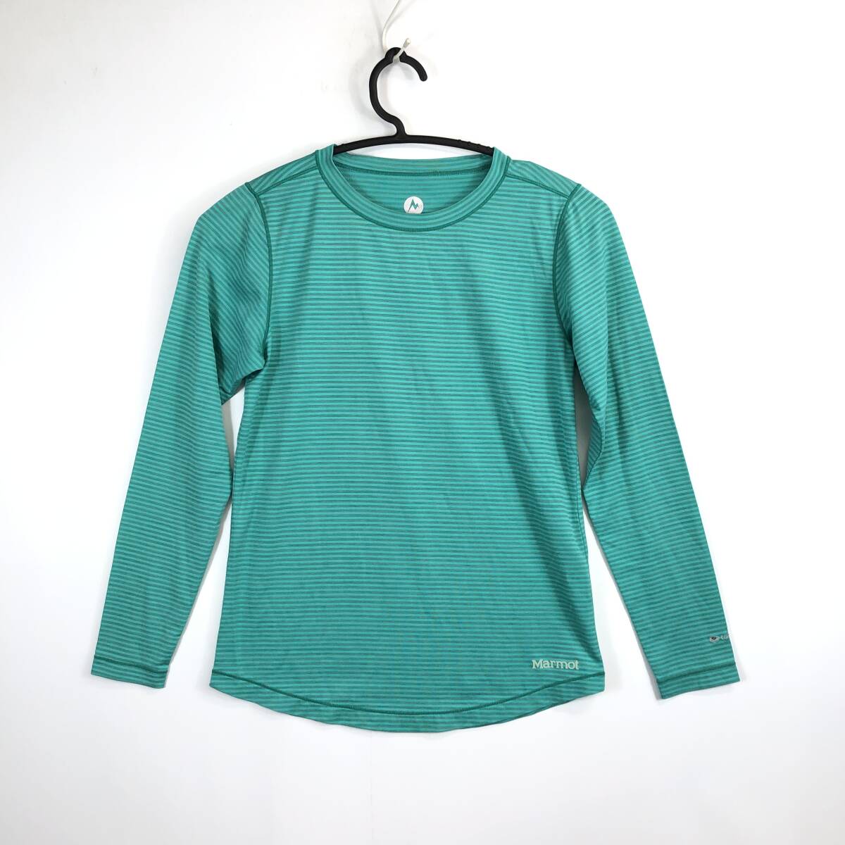 Marmot マーモット MJT-S7564W クライムウールヘザーボーダーロングスリーブクルー 長袖Tシャツ レディースSサイズ拍卖