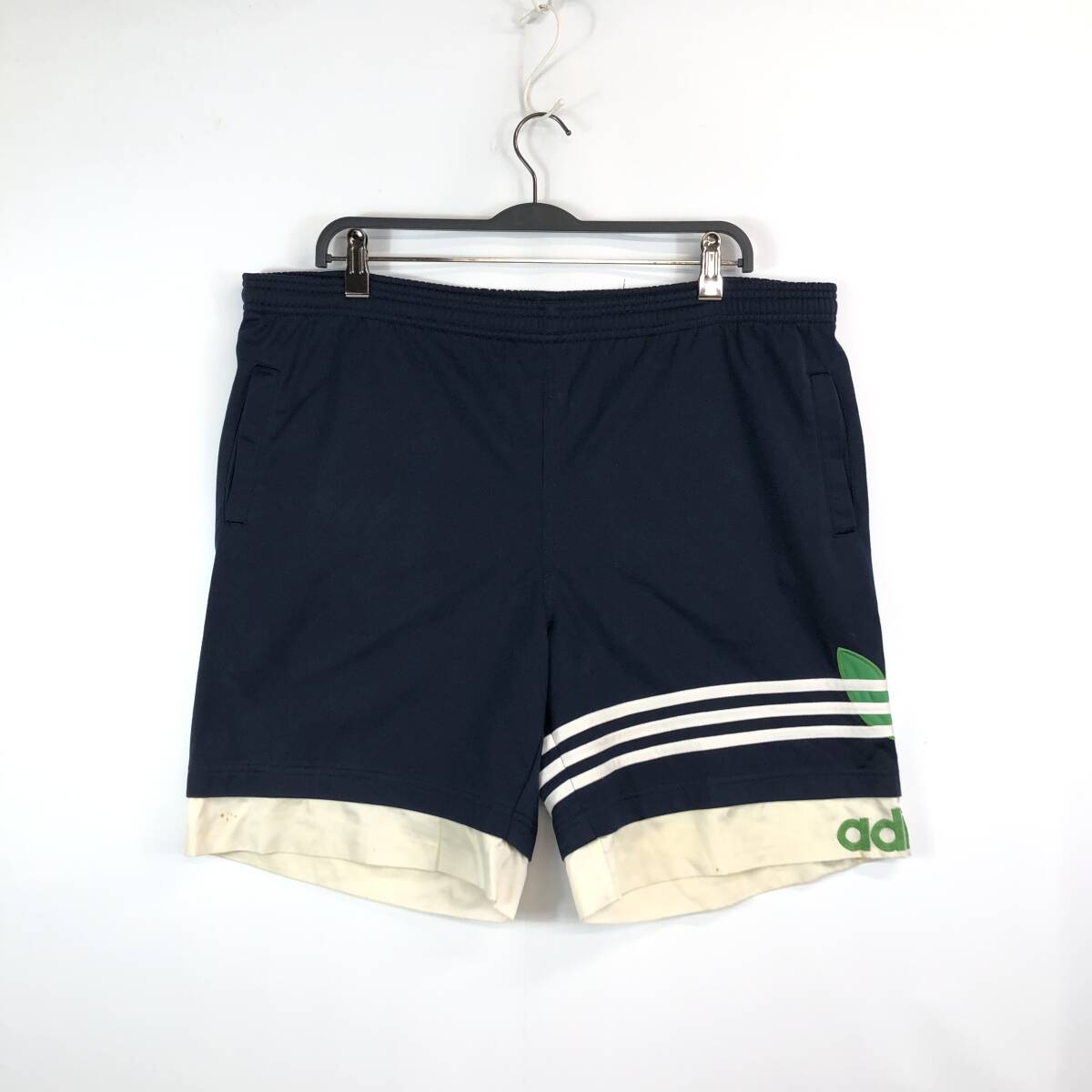 00s アディダス adidas ハーフパンツ ジャージ生地 Mサイズ 434337 ダークネイビー ホワイト拍卖