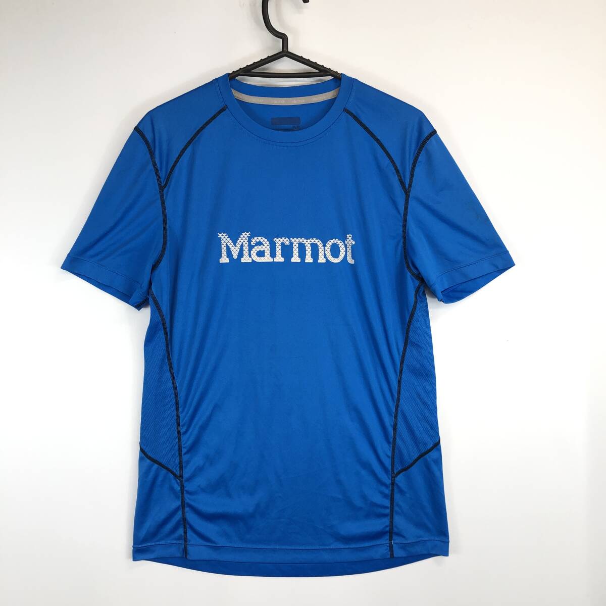 Marmot マーモット 半袖Tシャツ 伸縮速乾 Mサイズ ブルー USA古着拍卖
