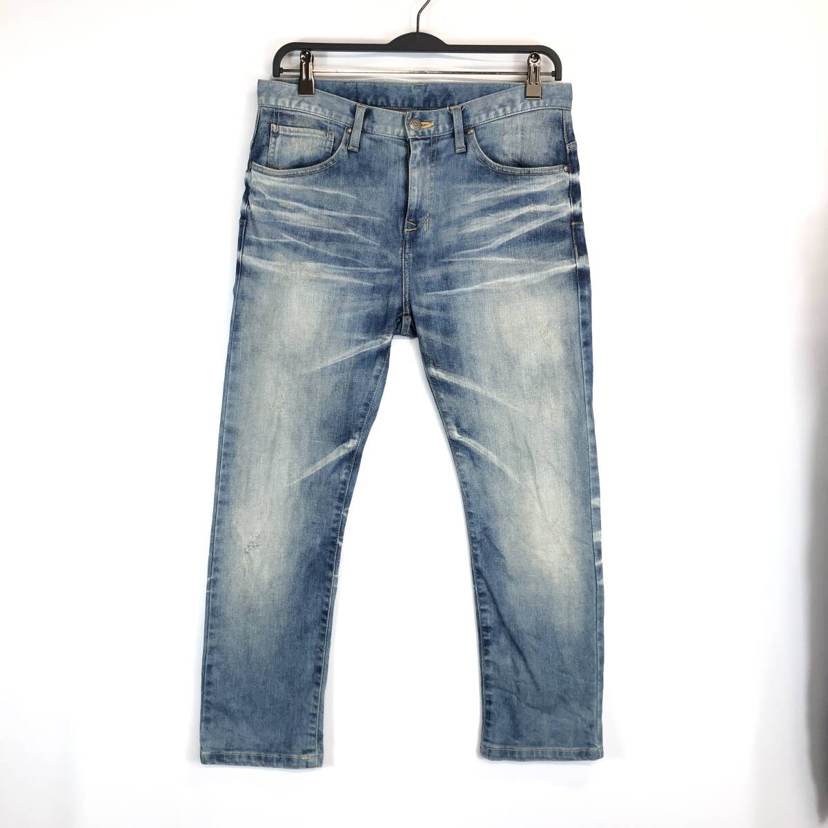 TORNADO MART トルネードマート クロップド テーパードデニムパンツ USED加工 9分丈 Mサイズ TPT-5215-2拍卖