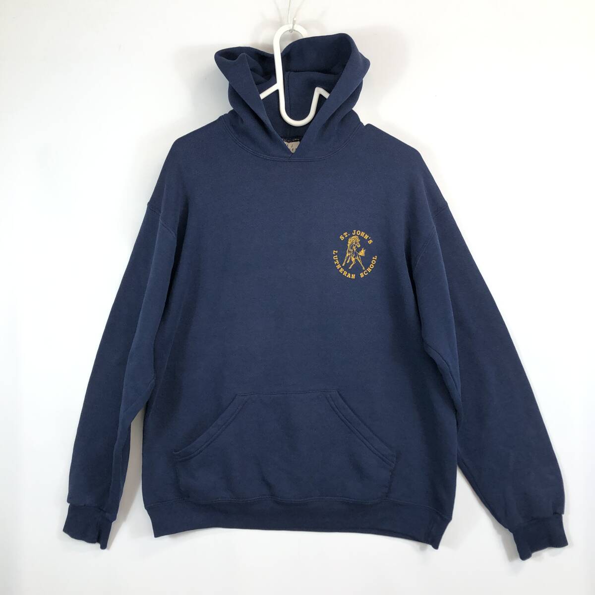 90s 00s USA製 M.J.SOFFE ソフィー スウェットパーカー ネイビー YOUTH XLサイズ ST.JOHN’S LUTHERAN SCHOOL拍卖