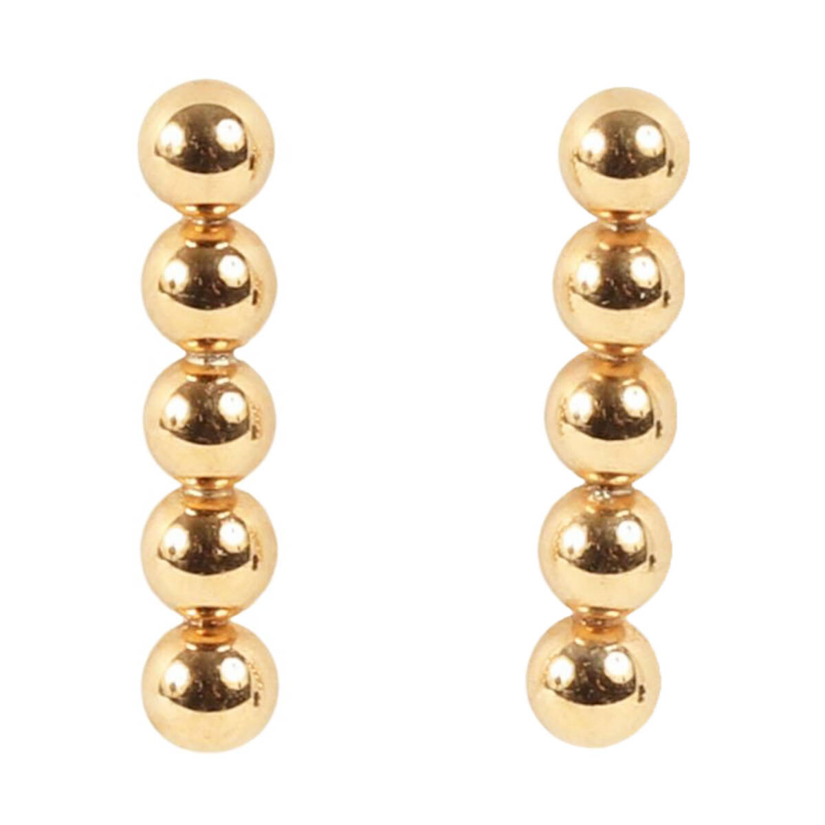 TSUTSUMI ツツミ K18YG 5連 ボール ピアス | 両耳用 縦型 バータイプ | イエローゴールド | ブランド アクセサリー ジュエリー拍卖