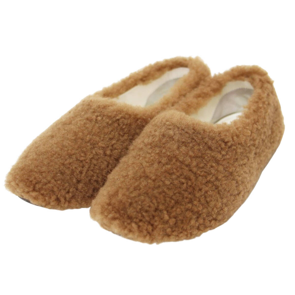 CELINE セリーヌ ブラウン 36.5(23.5cm) | コージ― ムートン フラット シューズ | COSY SLIPPER | ボア シープスキン フィービー期拍卖