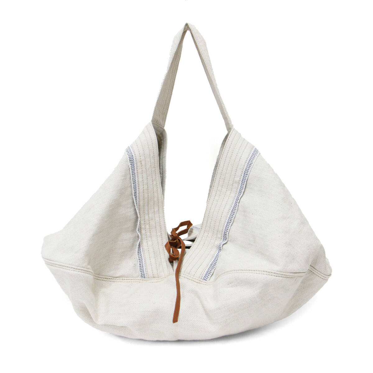 【新品】genten ゲンテン バッグ ナチュラル | ヴィーニュ ヘリンボーン生地 バッグ | Vigne | トートバッグ ワンハンドル 革ひも拍卖