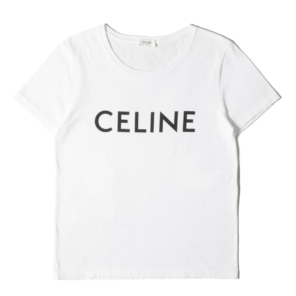 【美品】CELINE セリーヌ Tシャツ ホワイト 白 サイズ:M | ブランドロゴ クルーネック Tシャツ | トップス カットソー 半袖拍卖