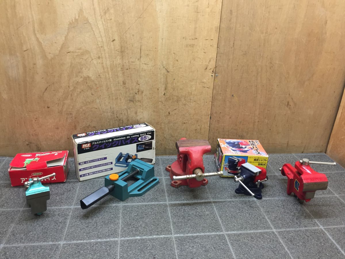 HH346 ナベヤ他 万力等.5点まとめて 各種色々 ミニ万力 ボール盤 卓上バイス 工具 LUCKY 大工道具/100拍卖