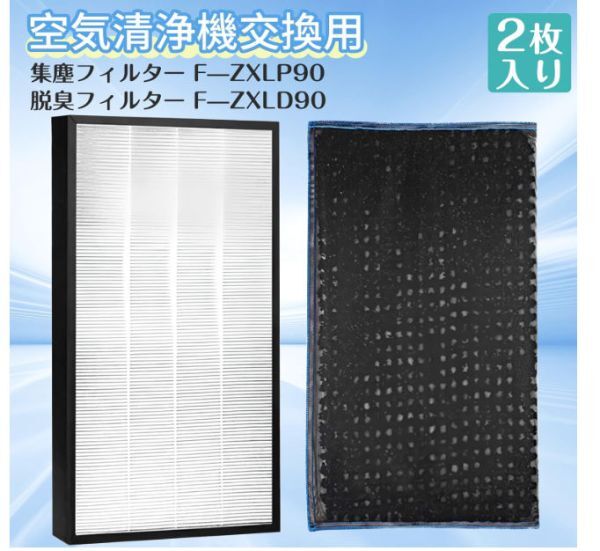 【送料無料】パナソニック用 F-ZXLP90 F-ZXLD90 集じんフィルター 脱臭フィルター 互換品 2枚拍卖