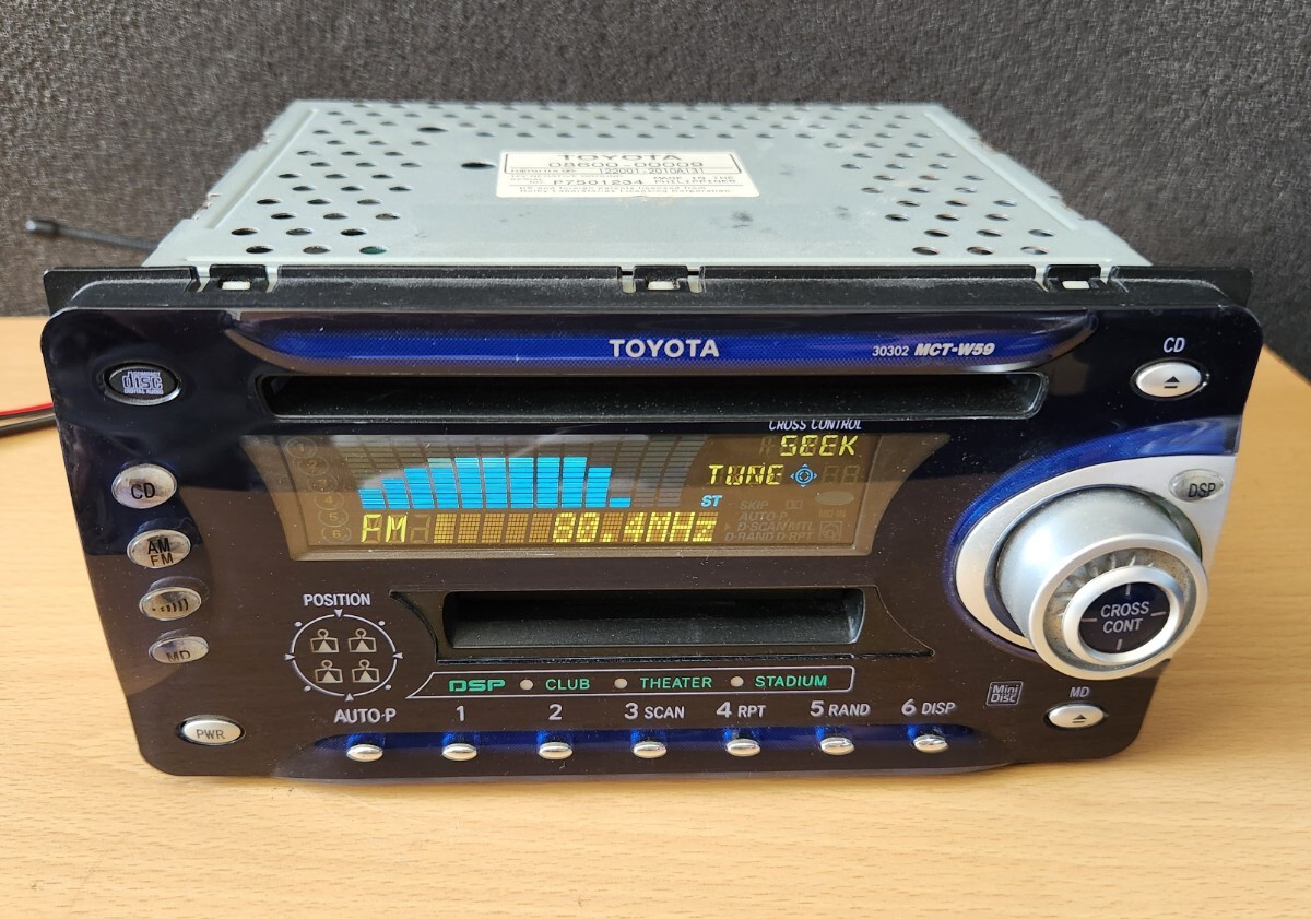 【動作正常・中古美品】トヨタ純正カーステレオ CD・MD・ラジオ DSP搭載拍卖