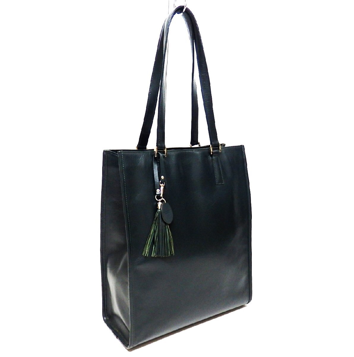 BUSINESS LEATHER FACTORY ビジネスレザーファクトリー トートバッグ グリーン 縦型 ビジネスバッグ○P拍卖