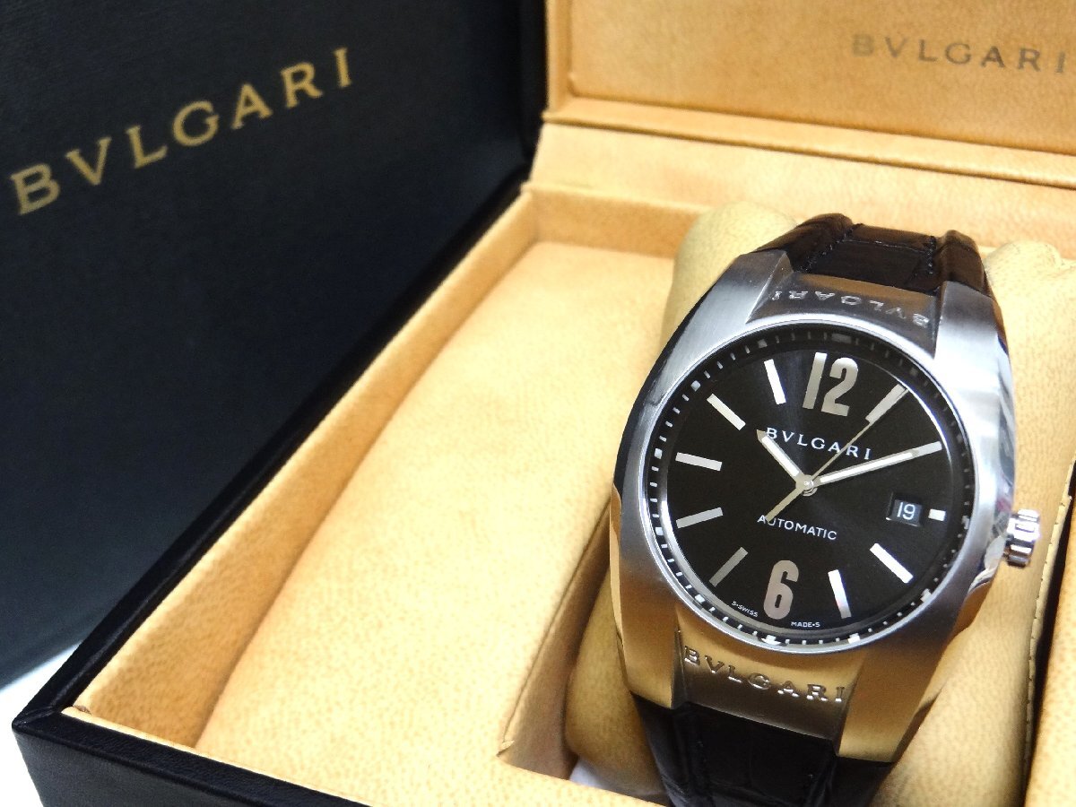 BVLGARI ブルガリ エルゴン レザーベルト メンズ40㎜ ブラック 自動巻 EG40S Ergon P拍卖