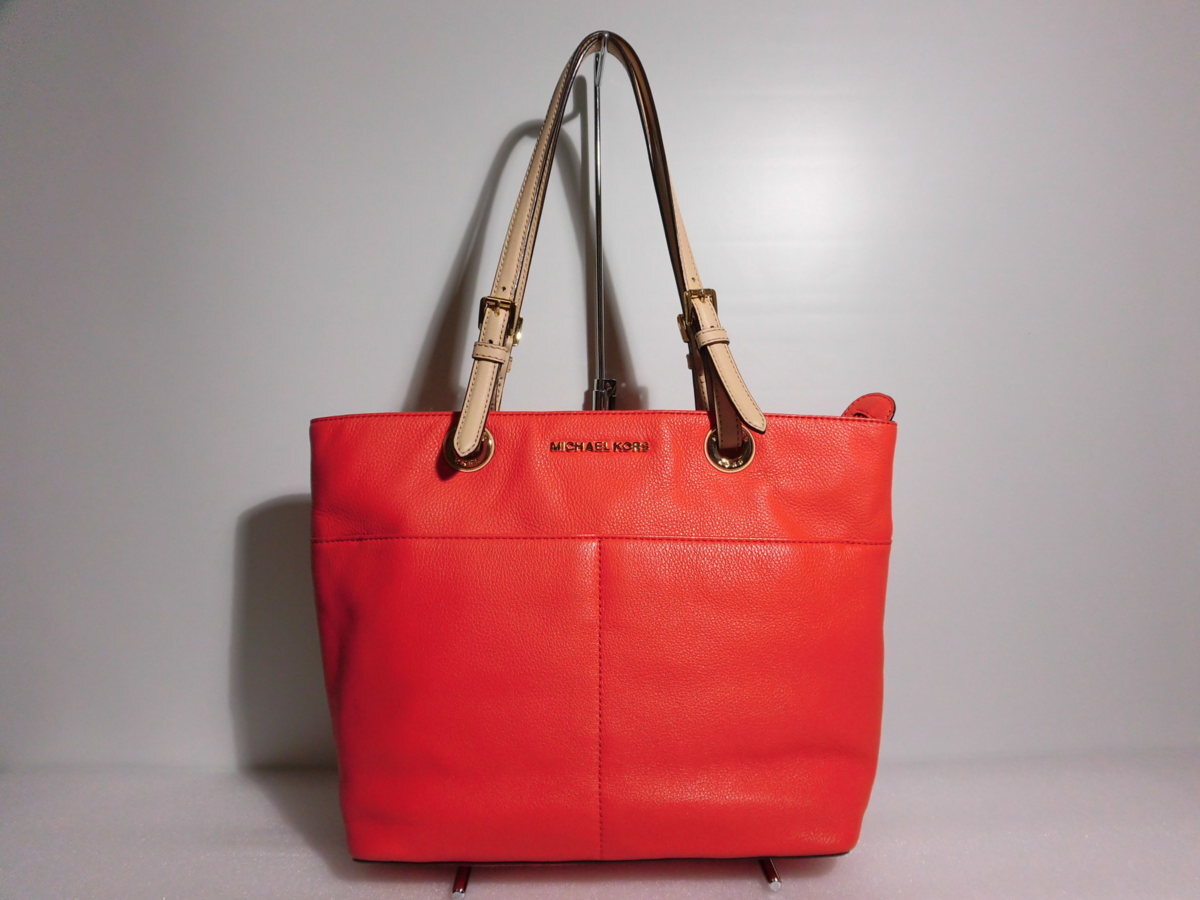 マイケルコース レザー トートバッグ 朱赤色 MICHAEL KORS ●P拍卖